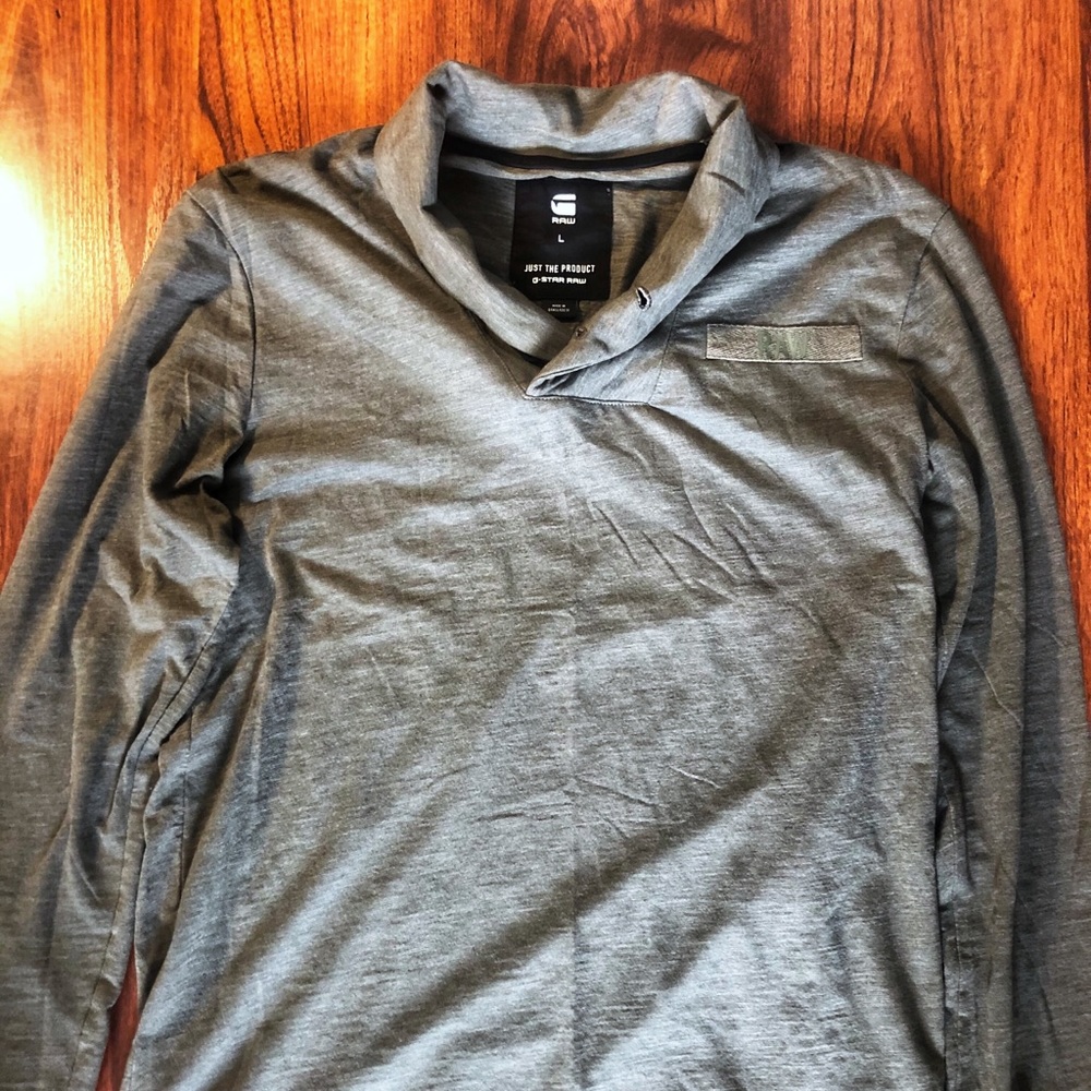 G Star Raw Long Sleeve Green Roller Neck Layering